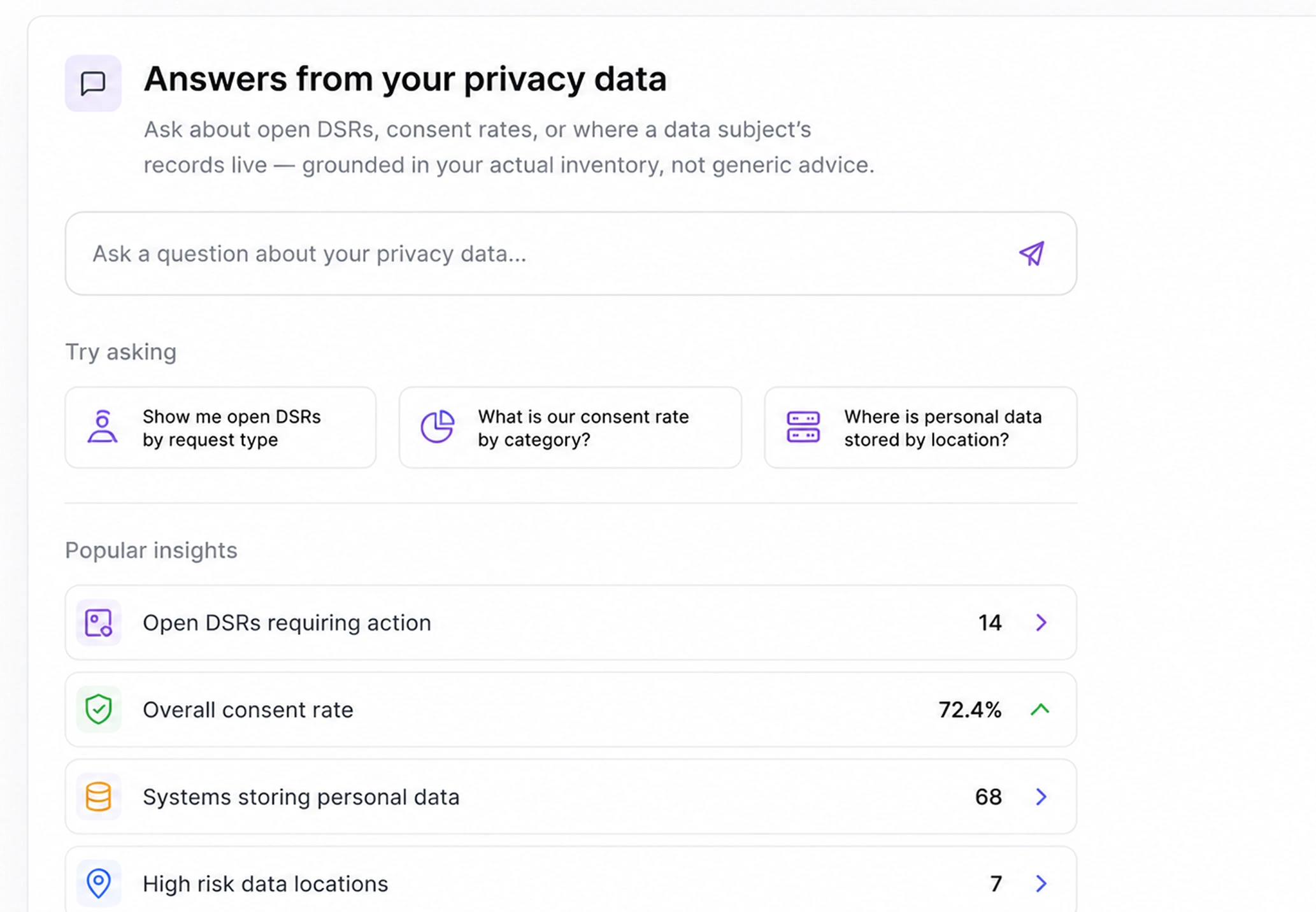 Answers from your privacy data